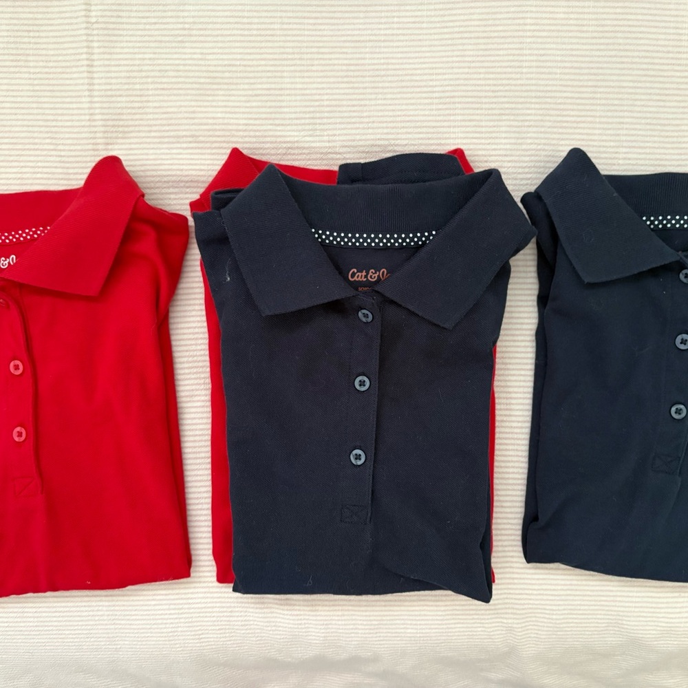 Cat & Jack Kids Polo Shirt - Bold Red and Deep Navy